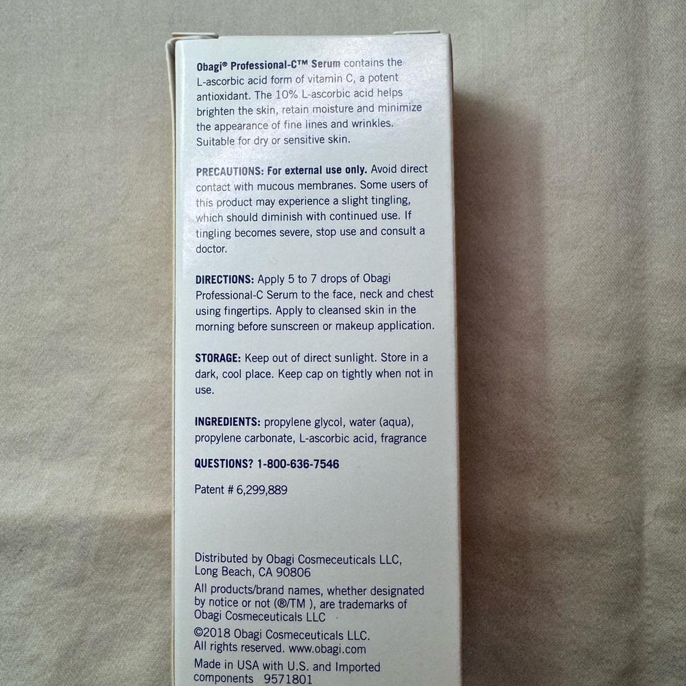 OBAJI Professional-C serum 10% New Sealed in box.  1 FL OZ (30 ml)